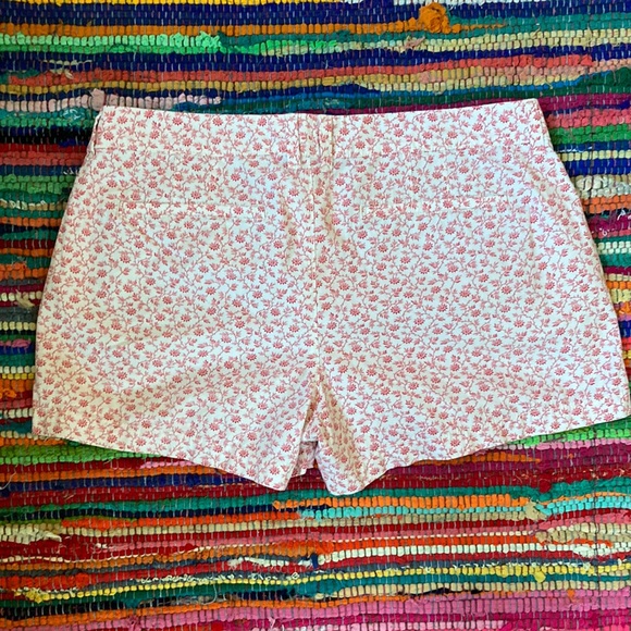 Old Navy Pants - Old Navy Red & White Floral Shorts with 4 Pockets & Belt-loops